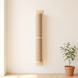 Cat Wall Scratching Post 65cm - in a bright British living room