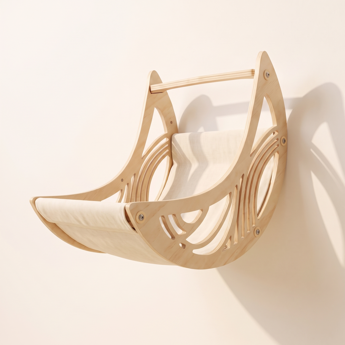 N3 Crescent moon cat wall lounger three quarter product view