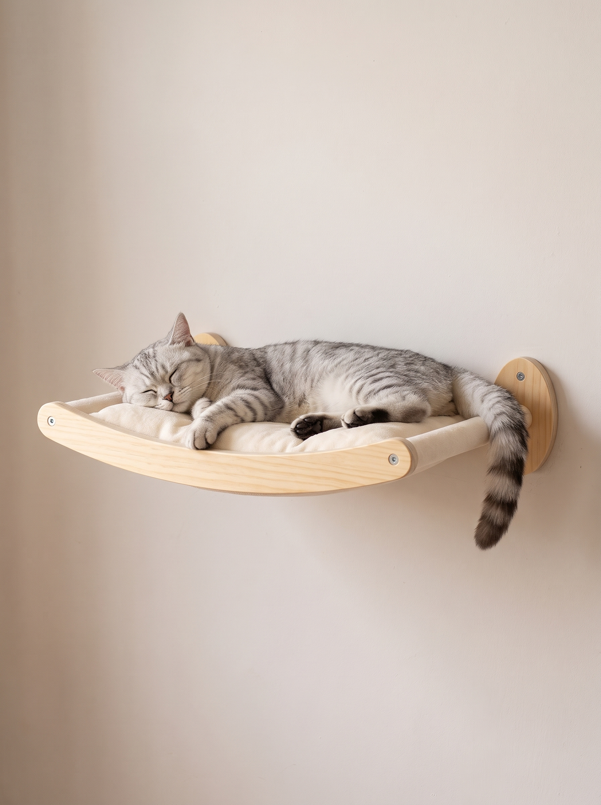 Curved Cat Wall Lounger 48cm - in use