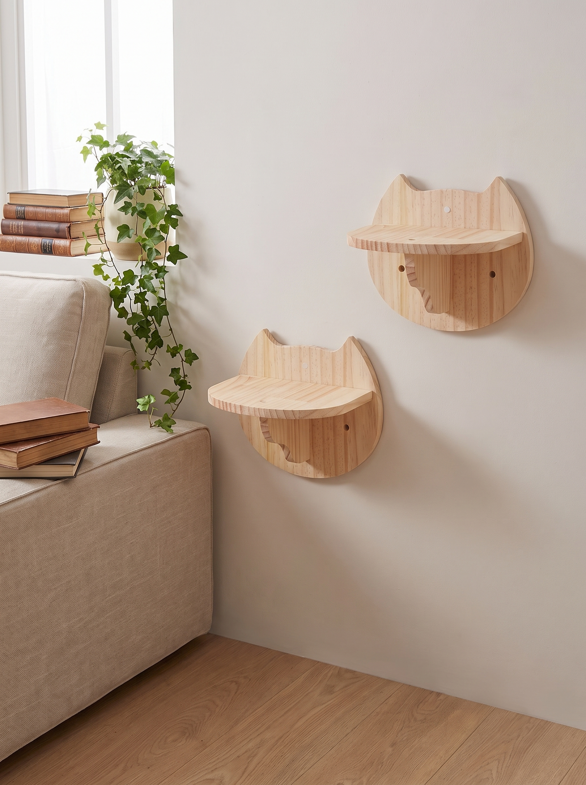 Cat Face Wall Steps, Set of 2 - in the home