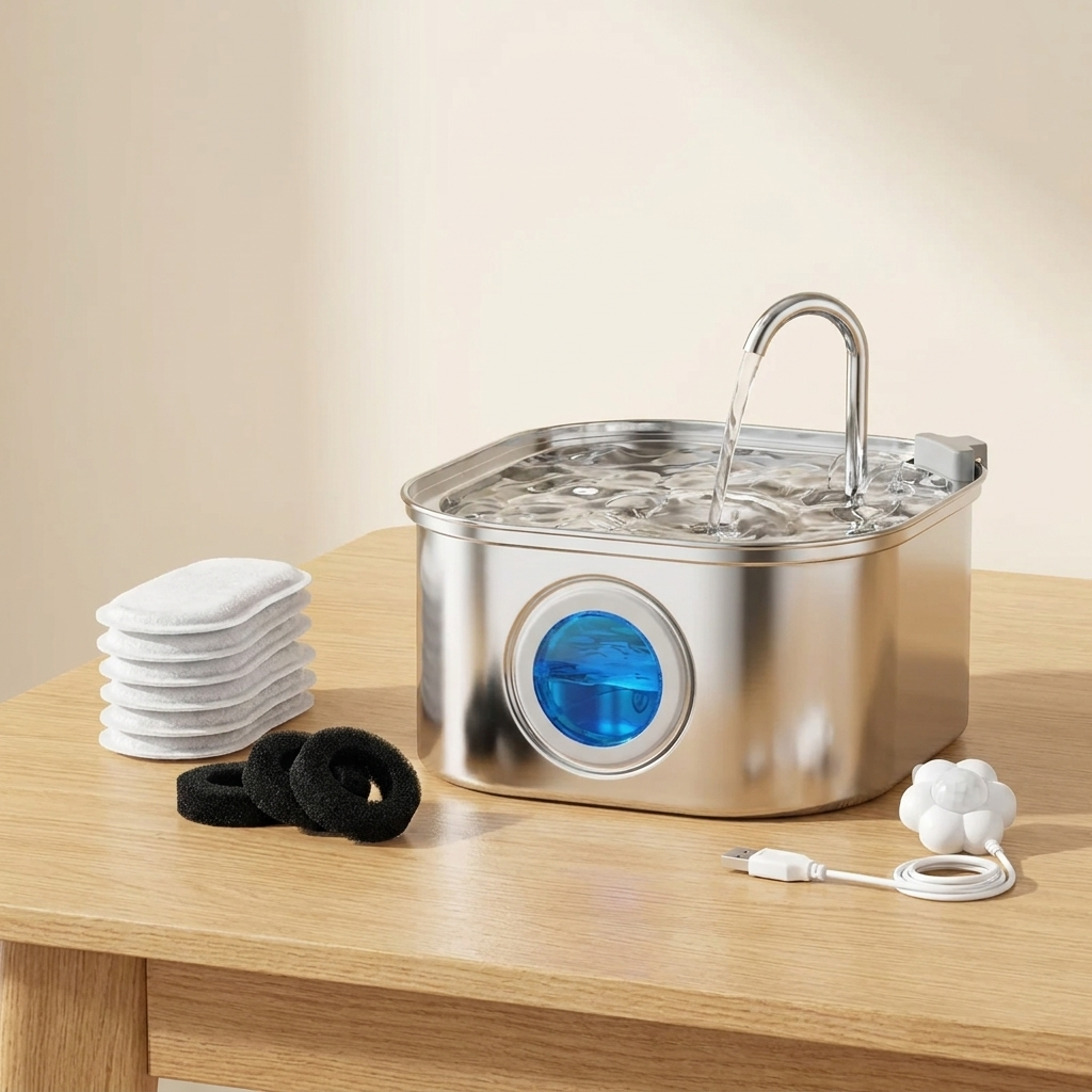 Smart 3.2L stainless steel cat water fountain with sensor