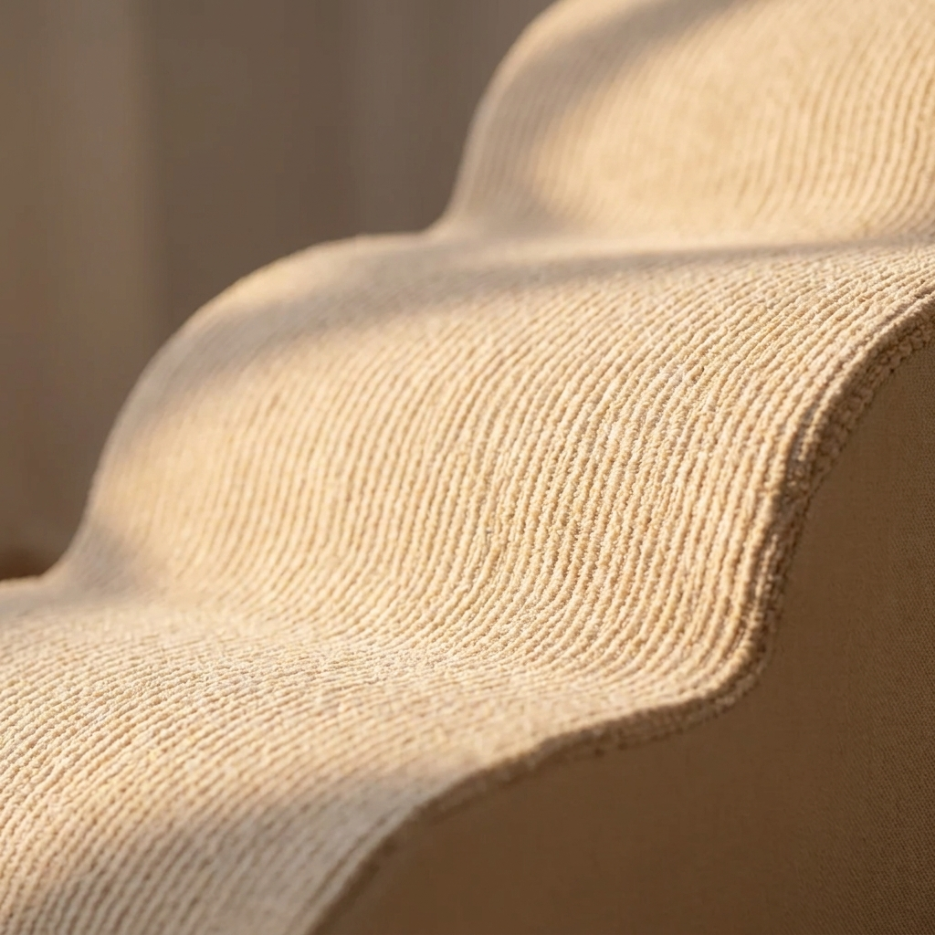 Close-up of wide low-rise pet stair treads with grippy surface
