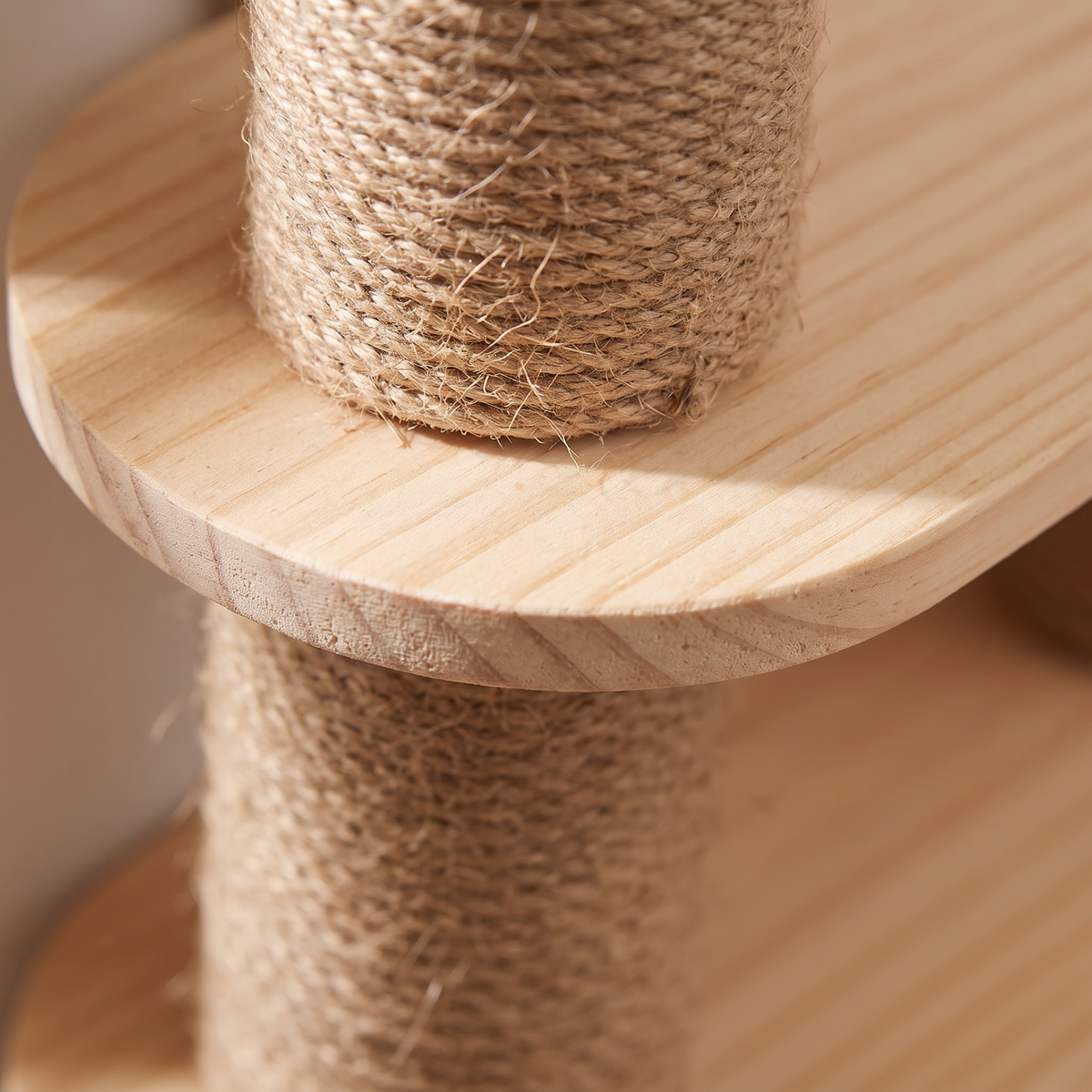 Triple Step Cat Wall Ladder - material close up