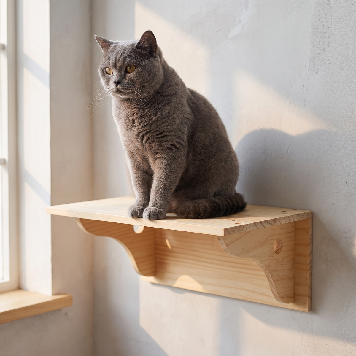 Cat Wall Jump Shelf 38cm - cat using it