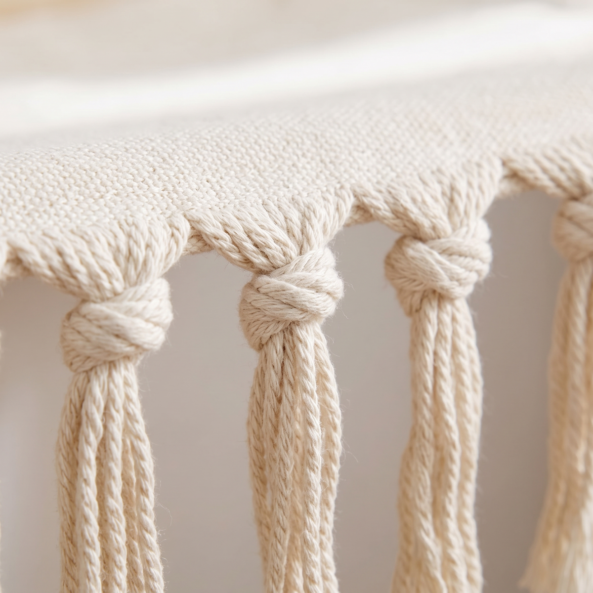 Boho Macrame Cat Wall Hammock - material close up