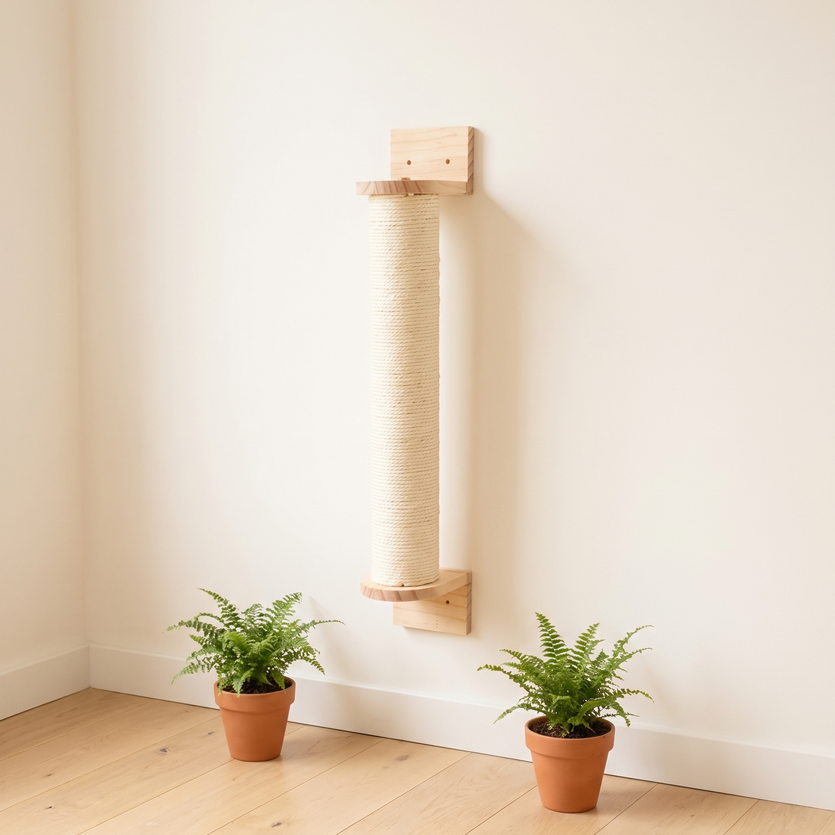Cat Wall Scratching Post 37cm - in a bright British living room