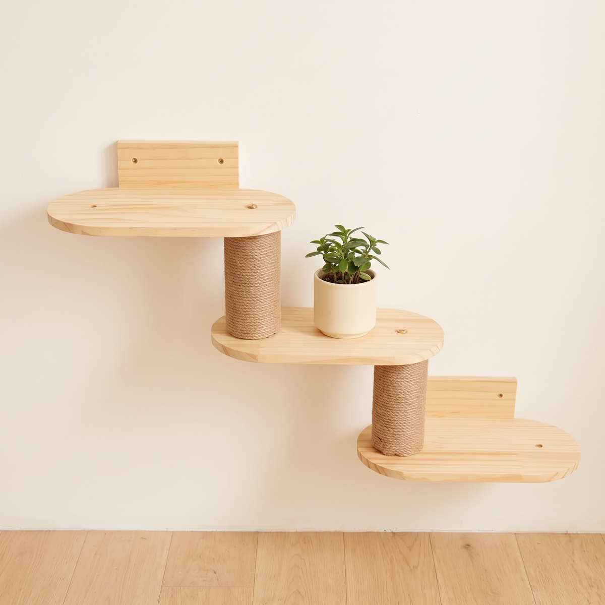 Triple Step Cat Wall Ladder - in a bright British living room