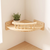 Corner Cat Wall Shelf - in a bright British living room