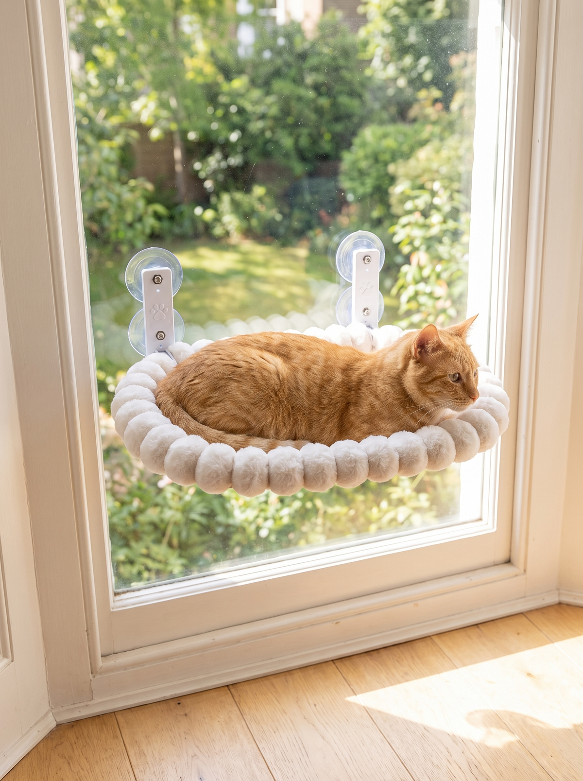 Cat window hammock in use