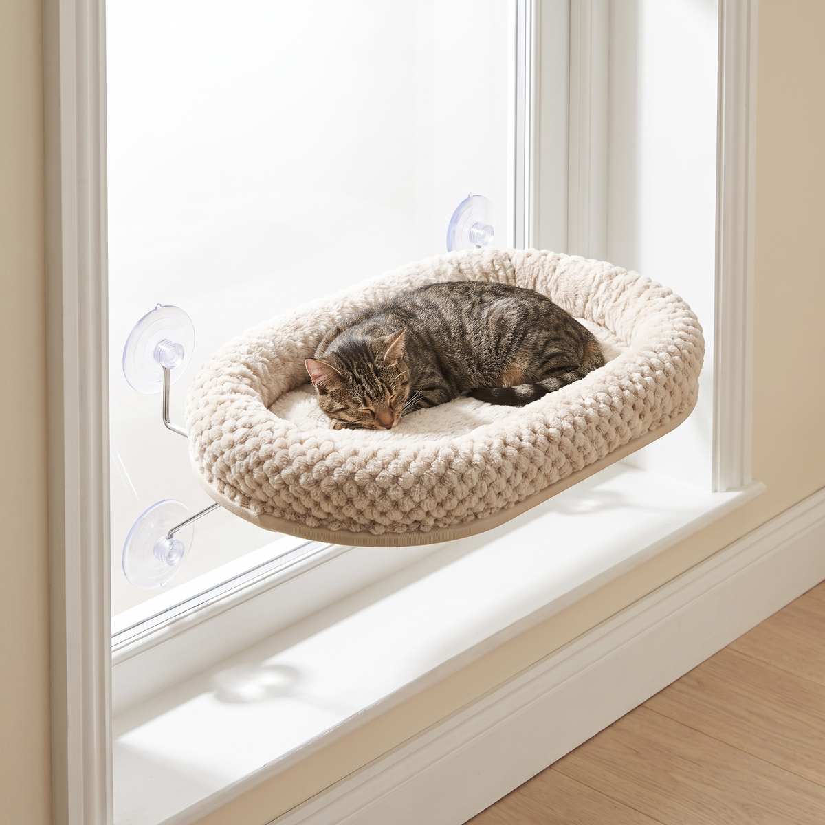 Premium cat window hammock with suction cups