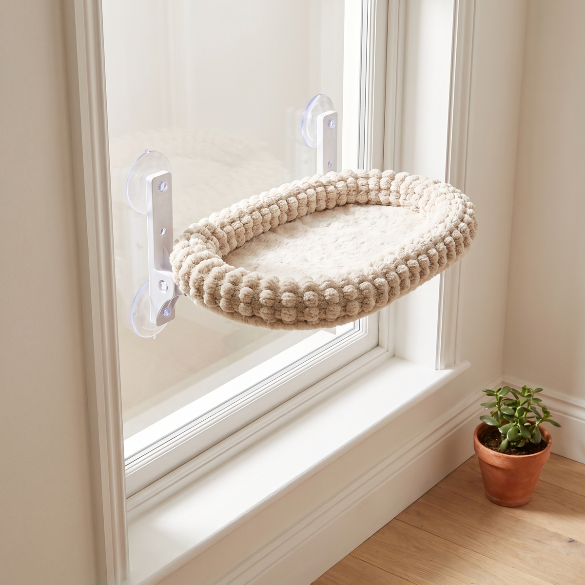 Premium cat window hammock with suction cups