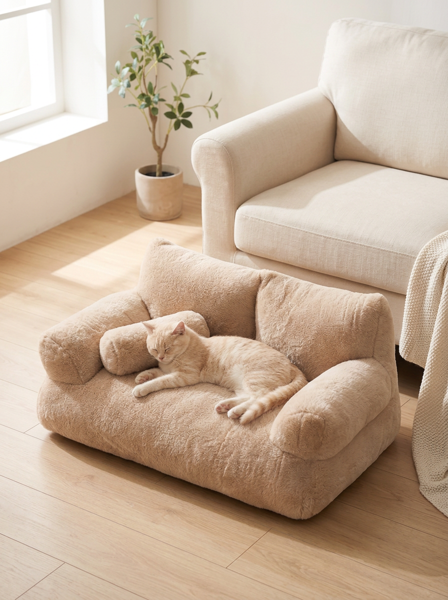 Cat sofa bed in use