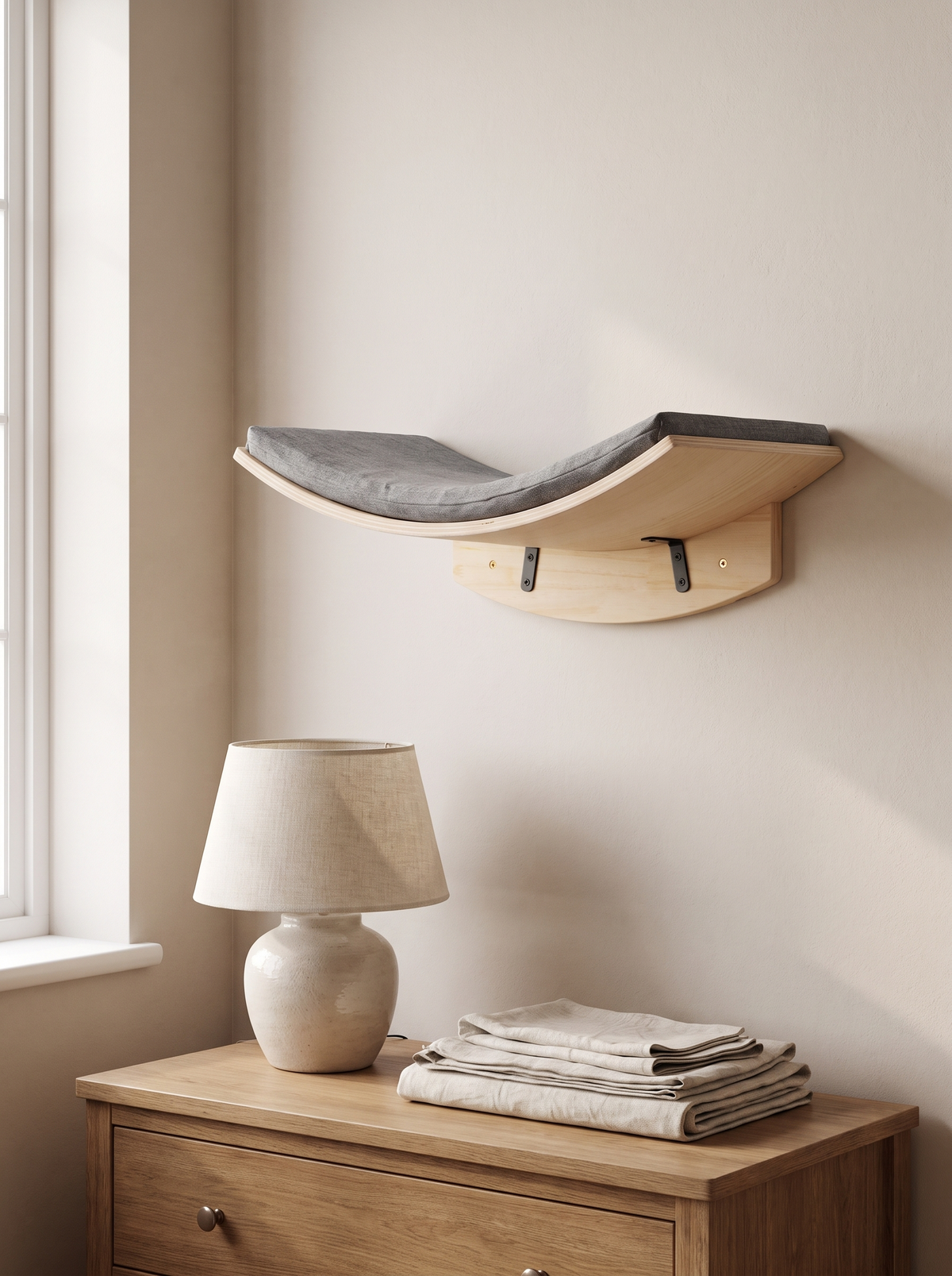 Curved Cat Wall Cradle 50cm - in the home