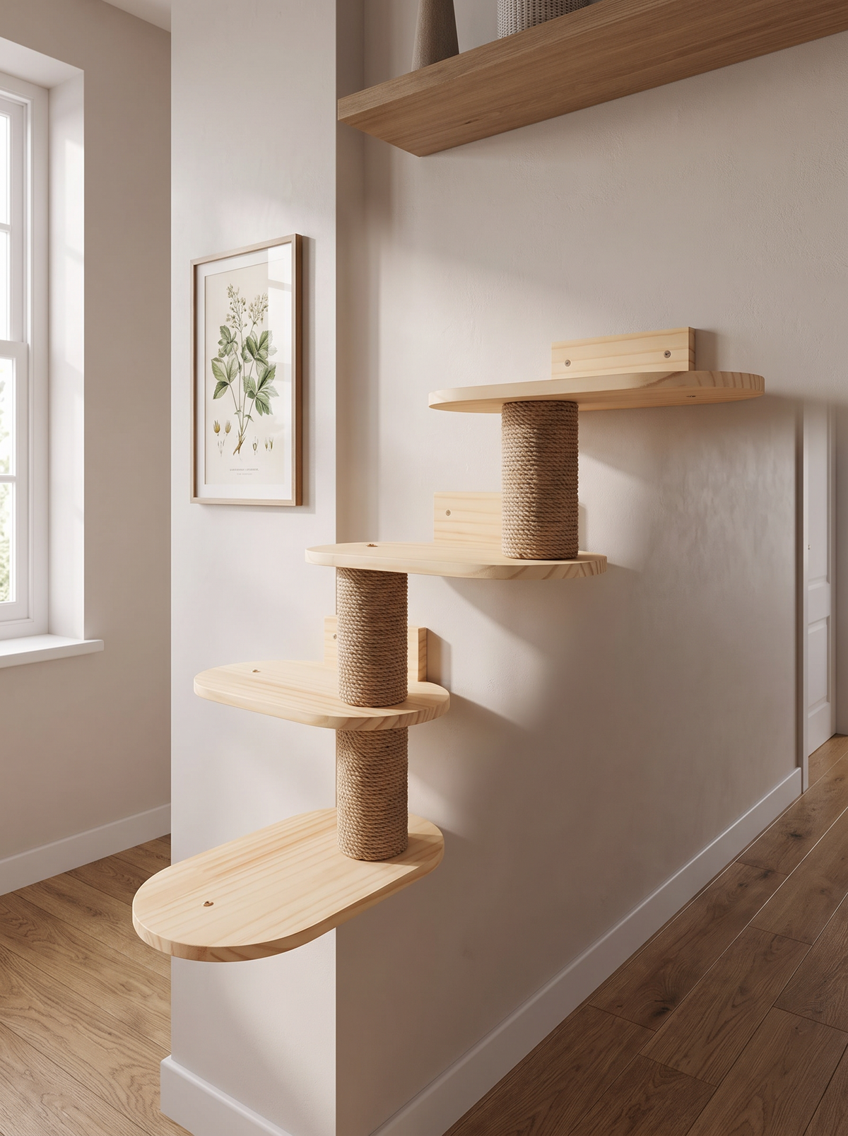 Triple Step Cat Wall Ladder - in the home
