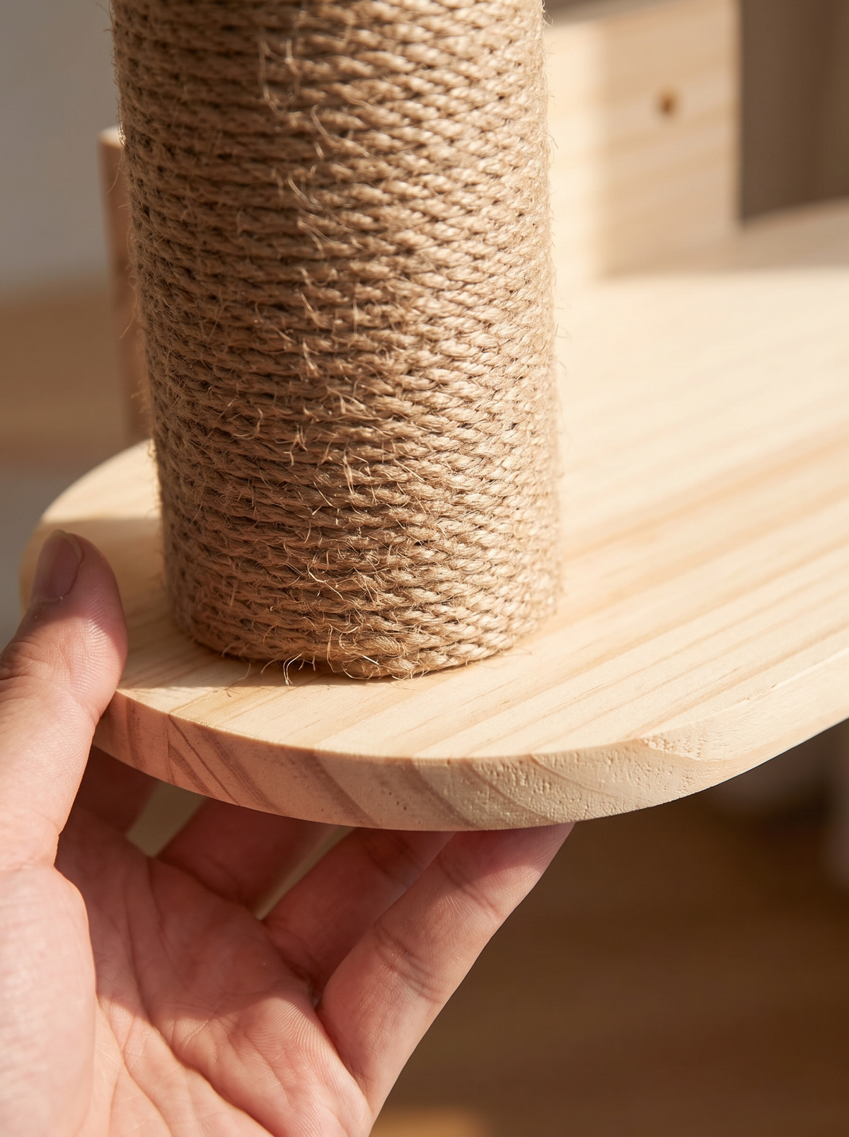 Triple Step Cat Wall Ladder - material detail